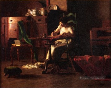  Hut Tableaux - Femme écrivant à une table naturaliste Thomas Pollock Anshutz